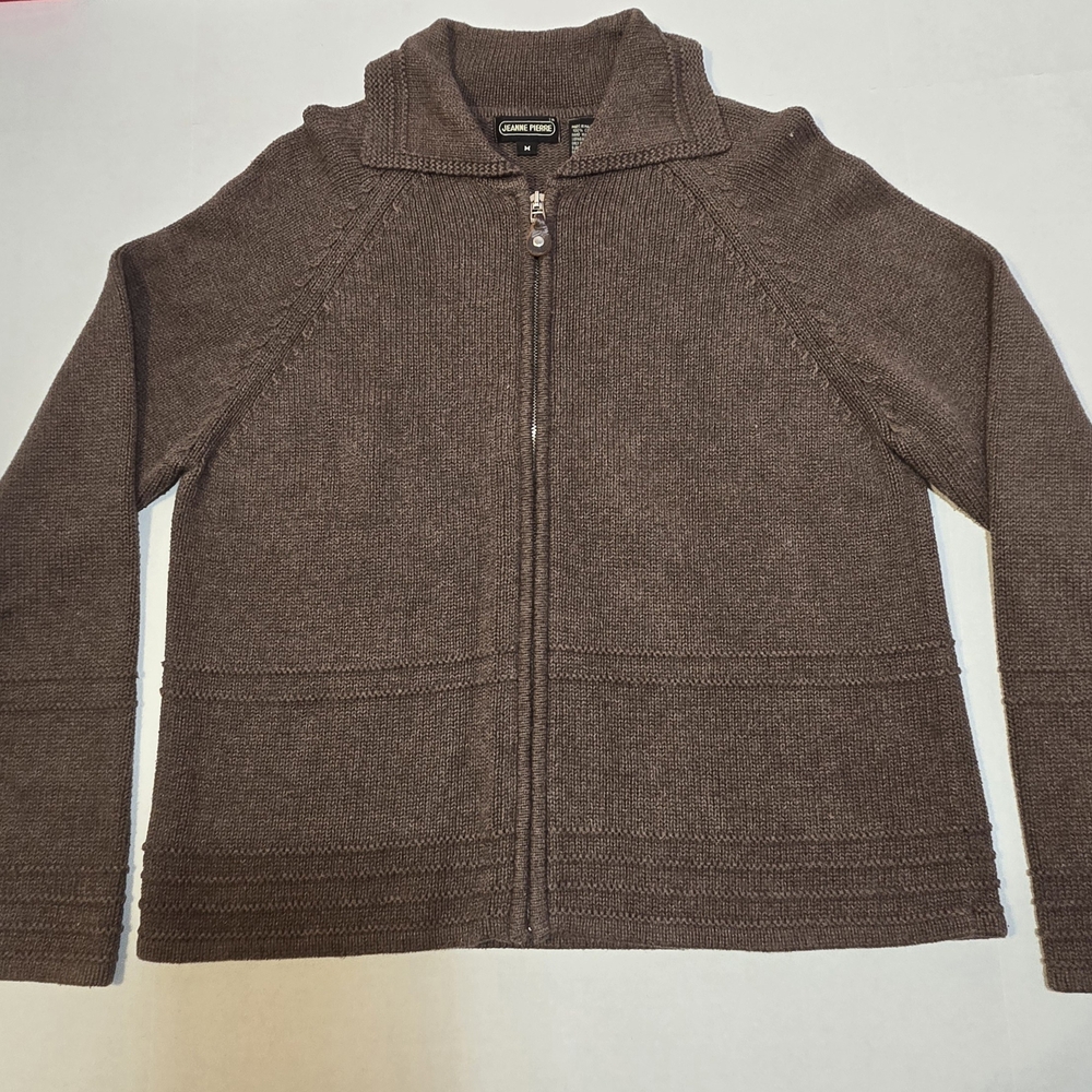 Jeanne Pierre Brown Cardigan Sweater
